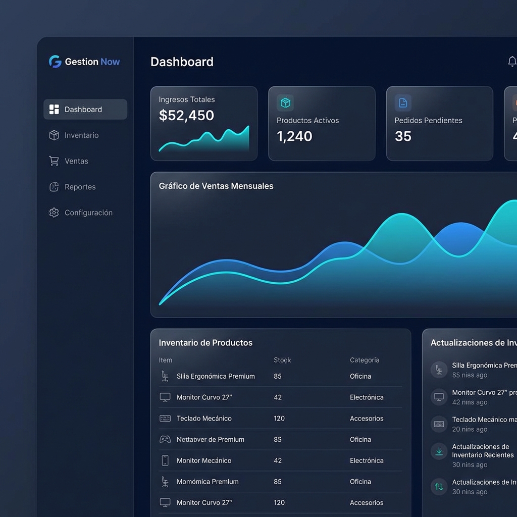 Dashboard de Gestión SaaS y ERP para empresas